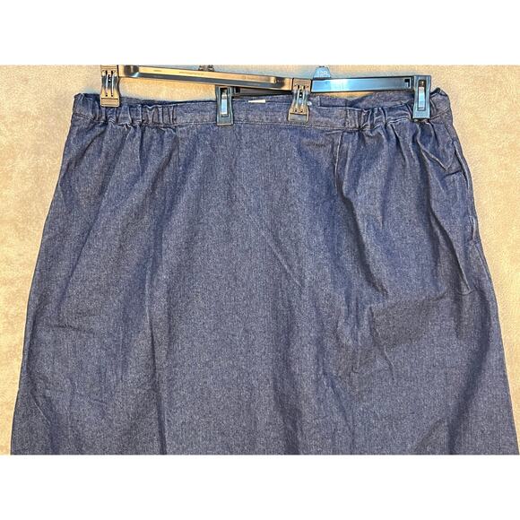 Roaman's Denim Maxi Skirt Size 24W Button Front Scallop Detail Western NWOT - Picture 4 of 6